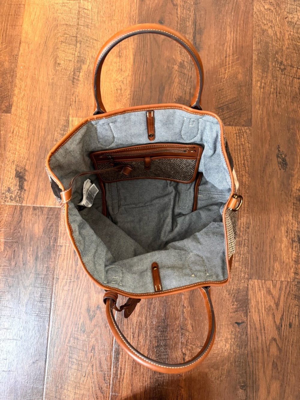 RALPH LAUREN POLO tweed and leather tote, one size, NWOT - Picture 6 of 16